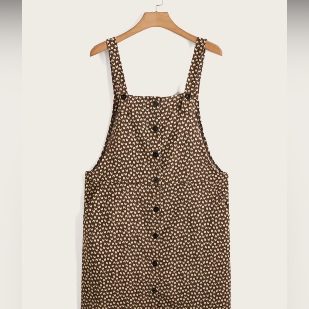 Plus size button overall  dress